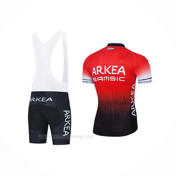 2021 Ropa Ciclismo Arkea Samsic Rojo Negro Mangas Corta Y Culotte Corto